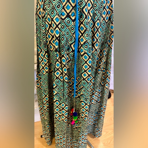 Wowzers Halter Maxi Dress Sz S Brightly Colored Unique Rainbow Decoration India - Picture 10 of 12